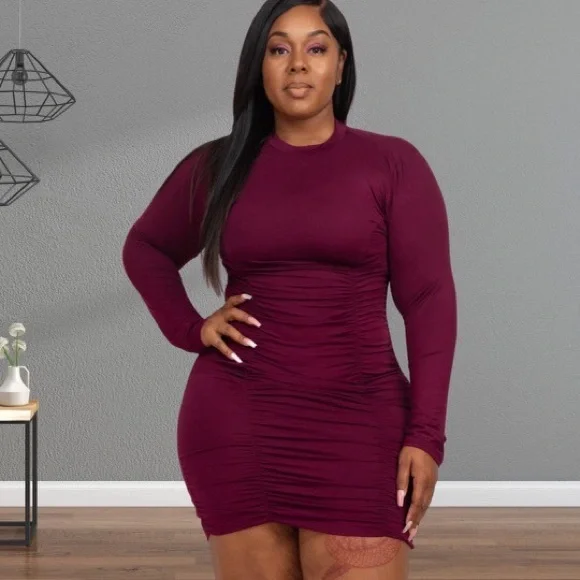 Burgundy dress size 16 sales